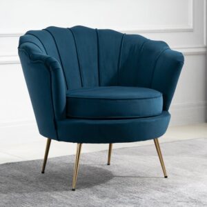 Ariel Fabric Upholstered Accent Chair In Blue