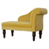Cassia Velvet Lounge Chaise Chair In Mustard