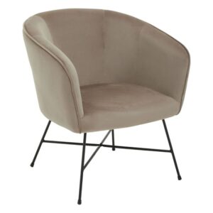 Porrima Velvet Upholstered Accent Chair In Pink