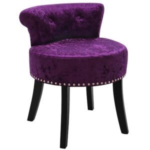 Velvet Upholstery Round Accent Chair Dressing Stool