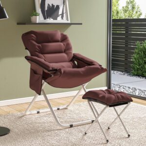 Foldable Garden Moon Chair with Footstool