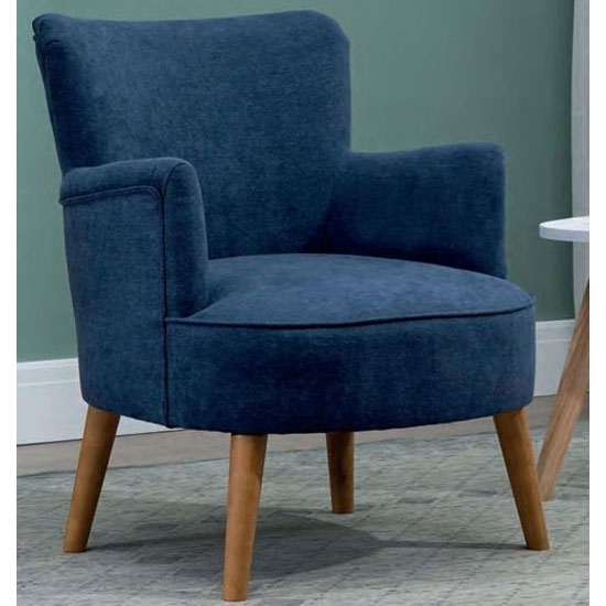 Keira Fabric Upholstered Armchair In Midnight Blue