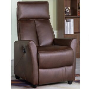 Liberty Faux Leather Electric Recliner Chair In Tan