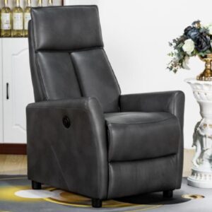 Liberty Faux Leather Lift And Tilt Electric Recliner Chair In Grey