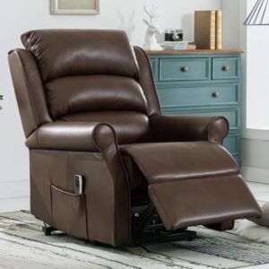 Warth Leather Electric Dual Motor Recliner Chair In Brown