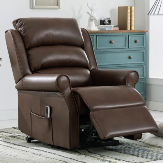 Warth Leather Electric Dual Motor Recliner Chair In Brown