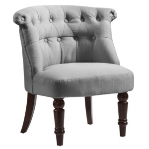 Avondale Fabric Accent Chair With Wooden Legs In Grey