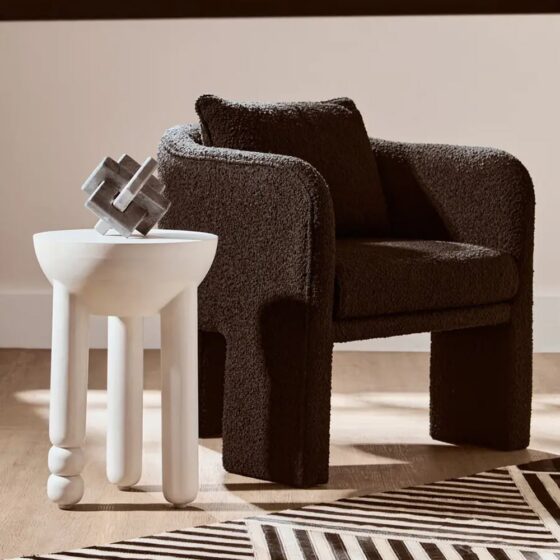 Ottumwa Fabric Accent Chair In Black