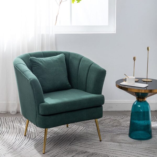 Premium Single Armchair with Gold Metal Legs