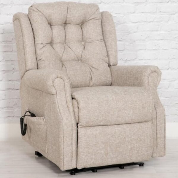 Melsa Fabric Electric Recliner Chair In Sand