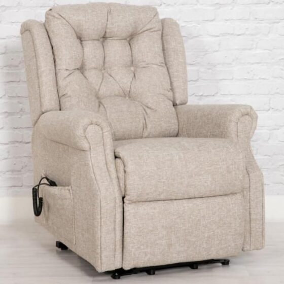 Melsa Fabric Electric Recliner Chair In Sand