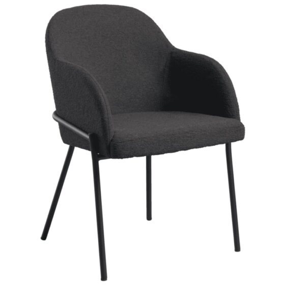 Wayne Fabric Armchair In Dark Grey