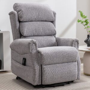Lenoir Fabric Electric Recliner Chair In Dove