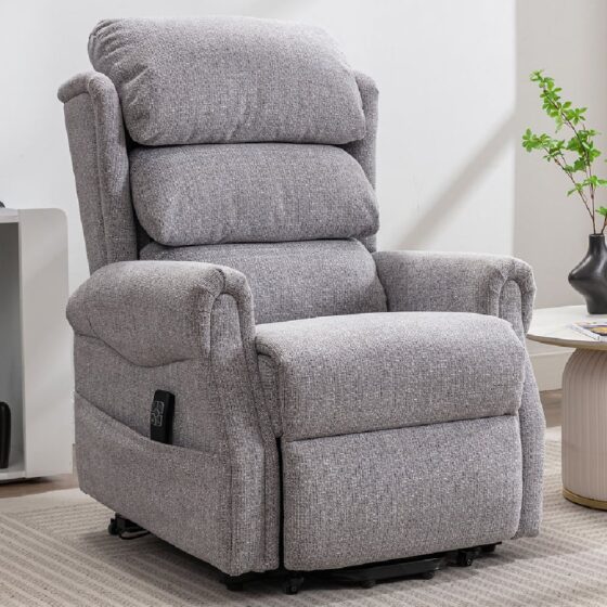 Lenoir Fabric Electric Recliner Chair In Dove