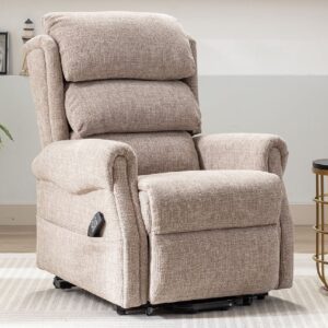 Lenoir Fabric Electric Recliner Chair In Oat