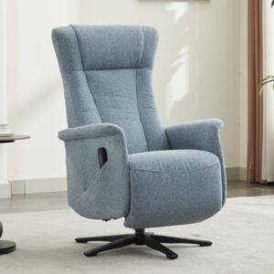 Amarillo Fabric Dual Motor Electric Recliner Chair – Ice Blue