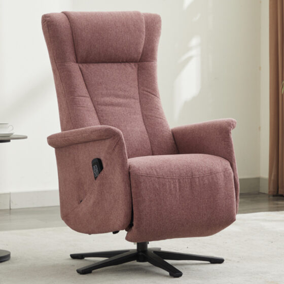 Amarillo Fabric Dual Motor Electric Recliner Chair - Rose