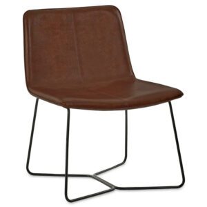 Kerrville PU Leather Accent Chair – Brown