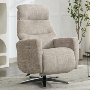 Margate Fabric Electric Recliner Chair In Fossil