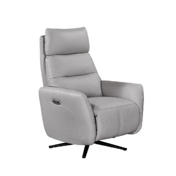 Seneca Leather Recliner Chair In Cloud