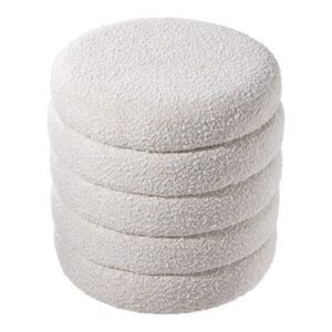 Off-White Wool Storage 5-tier Footstool