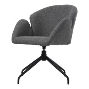 Modern Swivel Accent Chair – Grey Linen Fabric
