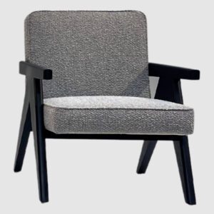 Roswell Fabric Armchair With Ash Wooden Frame In Cologne Dove