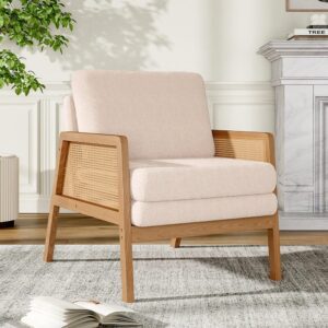 Scandi-Boho Rattan & Wood Accent Chair Collection – Multi-Colour Options