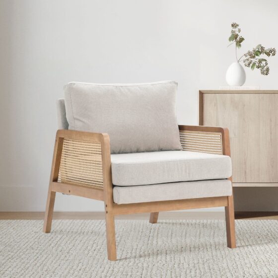 Is Rattan Scandi Scandi-Boho Rattan & Wood Accent Chair Collection – Multi-Colour ...