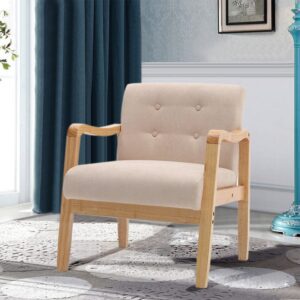 Scandi-Inspired Wooden Arm Accent Chair