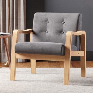 Scandi-Inspired Wooden Arm Accent Chair
