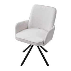 Scandinavian Style Swivel Accent Chair Linen Fabric