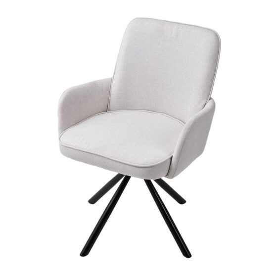 Scandinavian Style Swivel Accent Chair Linen Fabric