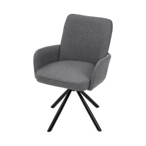 Scandinavian Style Swivel Accent Chair Linen Fabric
