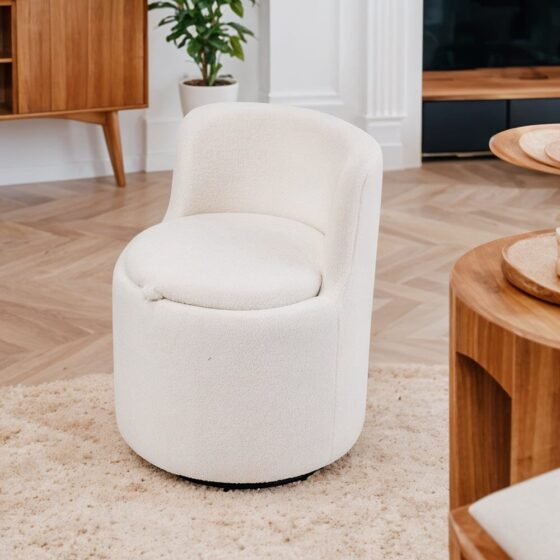 Teddy Fleece Swivel Accent Chair with Hidden Storage