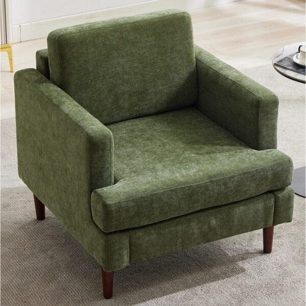 Upholstered Accent Chair (Model 04) With Detachable Pillows & Reinforced Frame