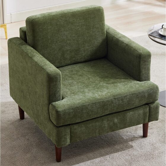 Upholstered Accent Chair (Model 04) With Detachable Pillows & Reinforced Frame