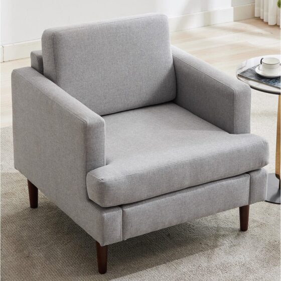 Upholstered Accent Chair (Model 04) With Detachable Pillows & Reinforced Frame
