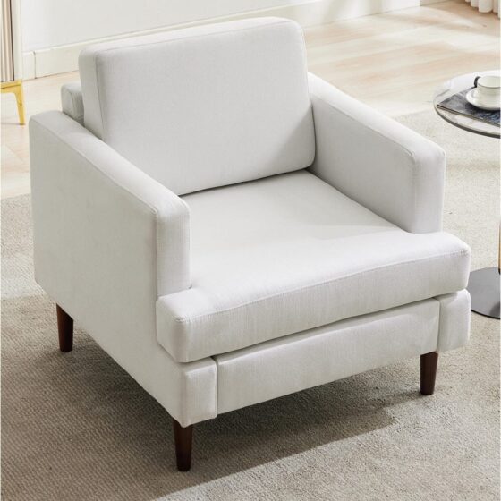 Upholstered Accent Chair (Model 04) With Detachable Pillows & Reinforced Frame