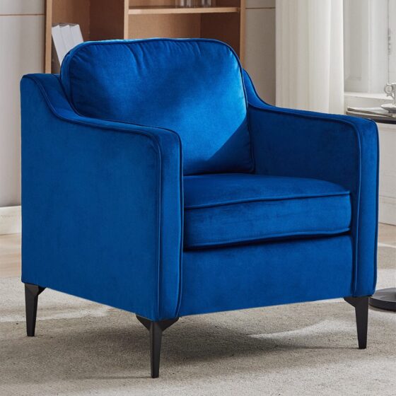 Upholstered Accent Chair (Model 05) With Detachable Pillows & Reinforced Frame