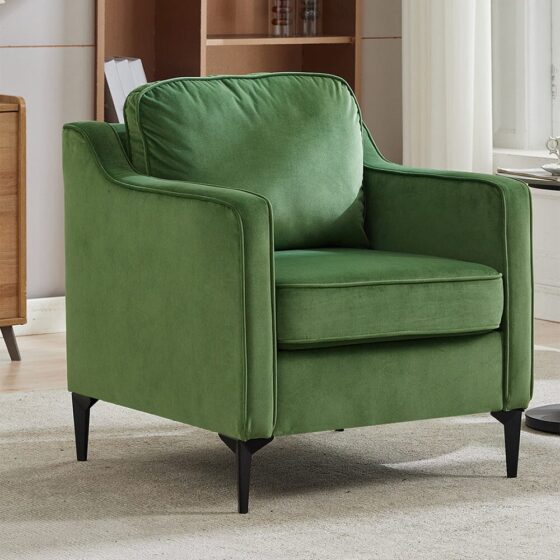 Upholstered Accent Chair (Model 05) With Detachable Pillows & Reinforced Frame