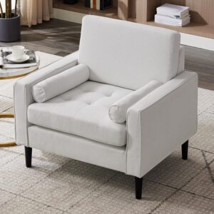 Upholstered Accent Chair (Model 06) With Detachable Pillows & Reinforced Frame
