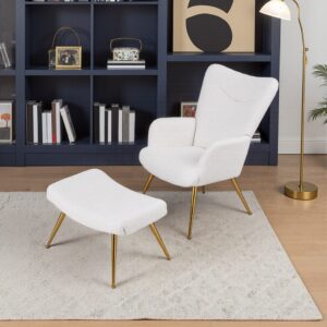 White Lamb Wool Accent Chair Series