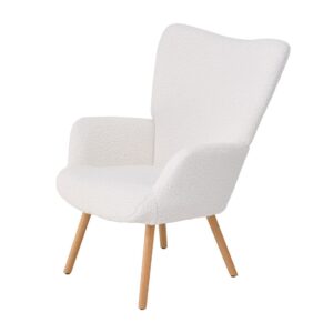 White Lamb Wool Accent Chair Series