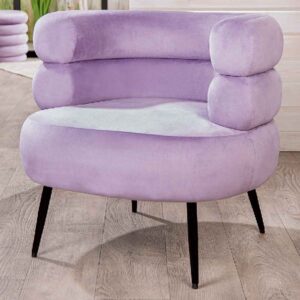 Arvella Velvet Armchair In Purple And Black