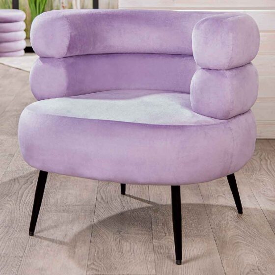 Arvella Velvet Armchair In Purple And Black