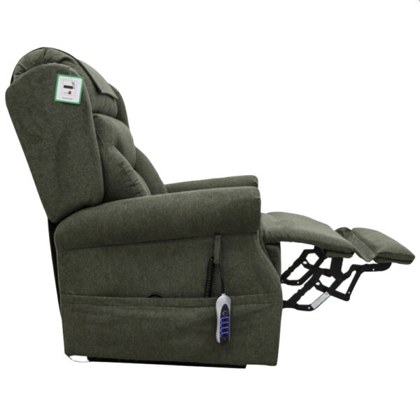 Boise Fabric Quad Motor Lift Tilt Recliner Chair In Olive